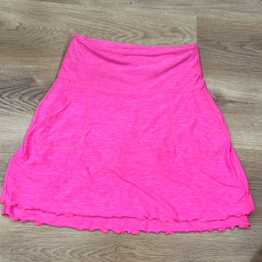 Peter Millar UPF 50 Hot Pink Ruffle Hem Athletic Tennis Golf Skirt Skort Small